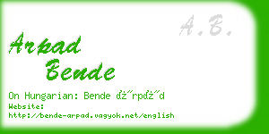 arpad bende business card